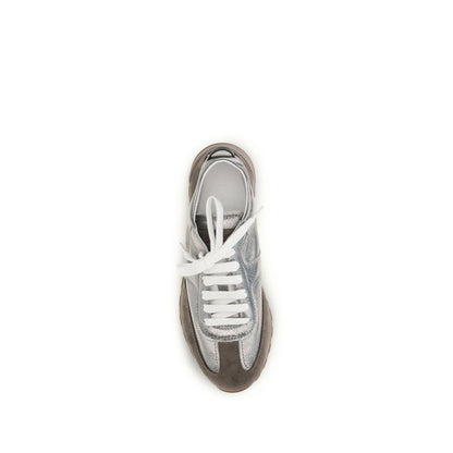 Sneakers Atletiche Brunello Cucinelli in Pelle di Vitello Multicolor Bos Taurus