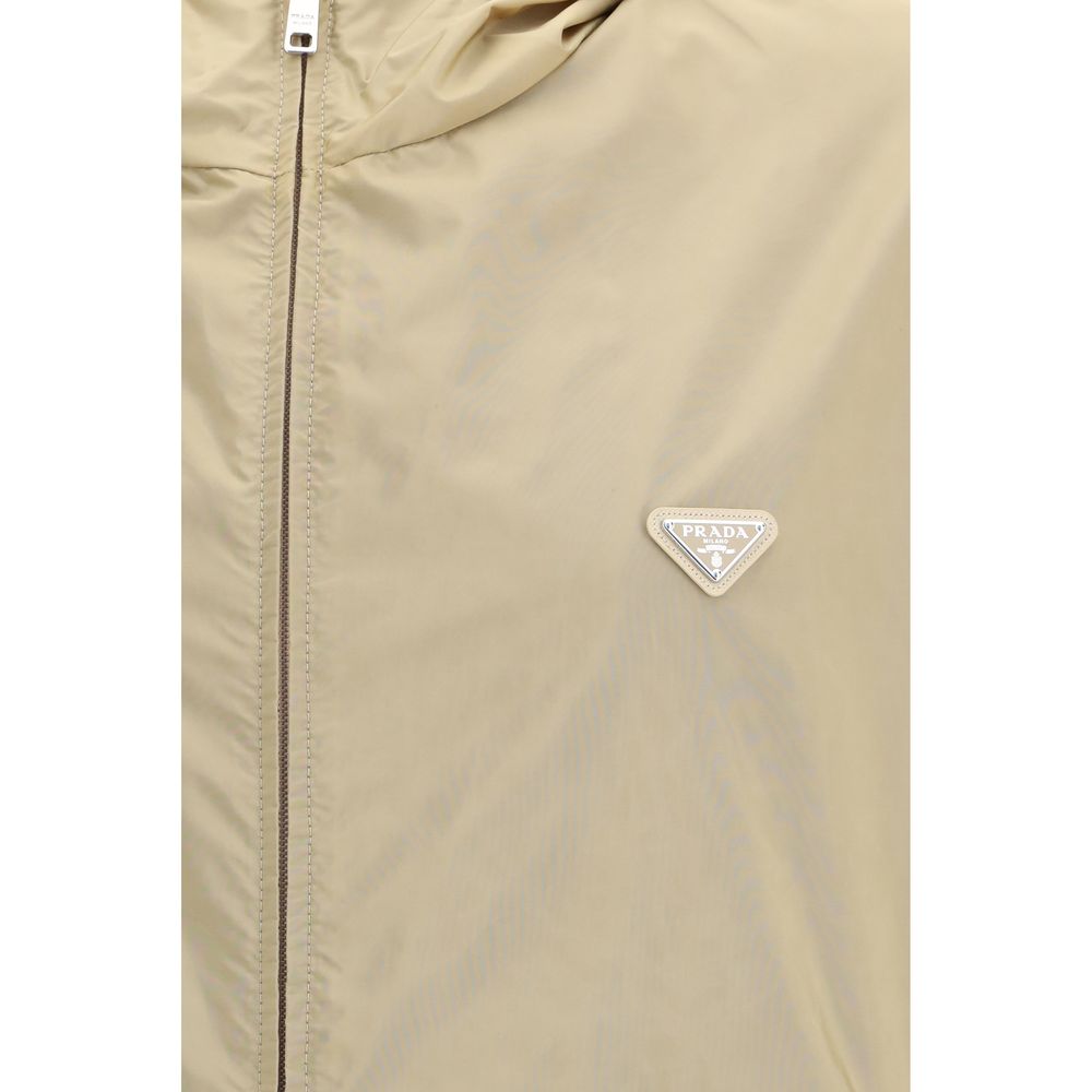 Giacca Prada beige in nylon riciclato