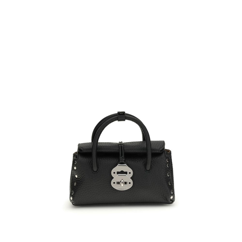 Sac à main Zanellato en cuir de veau noir Bos Taurus