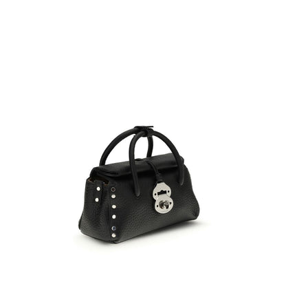 Sac à main Zanellato en cuir de veau noir Bos Taurus
