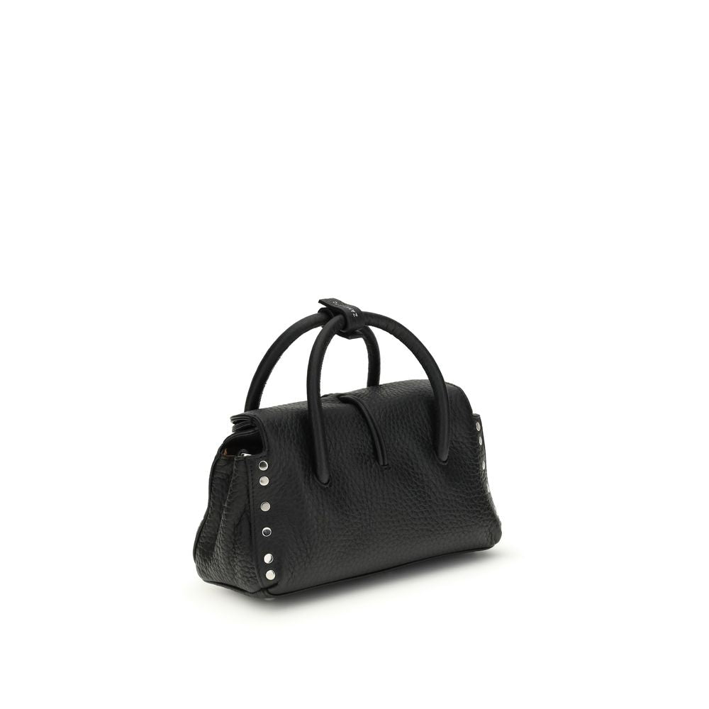 Sac à main Zanellato en cuir de veau noir Bos Taurus