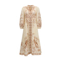 Vestido casual de lino beige Zimmermann