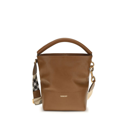 Borsa a secchiello Burberry marrone in pelle di vitello Bos Taurus