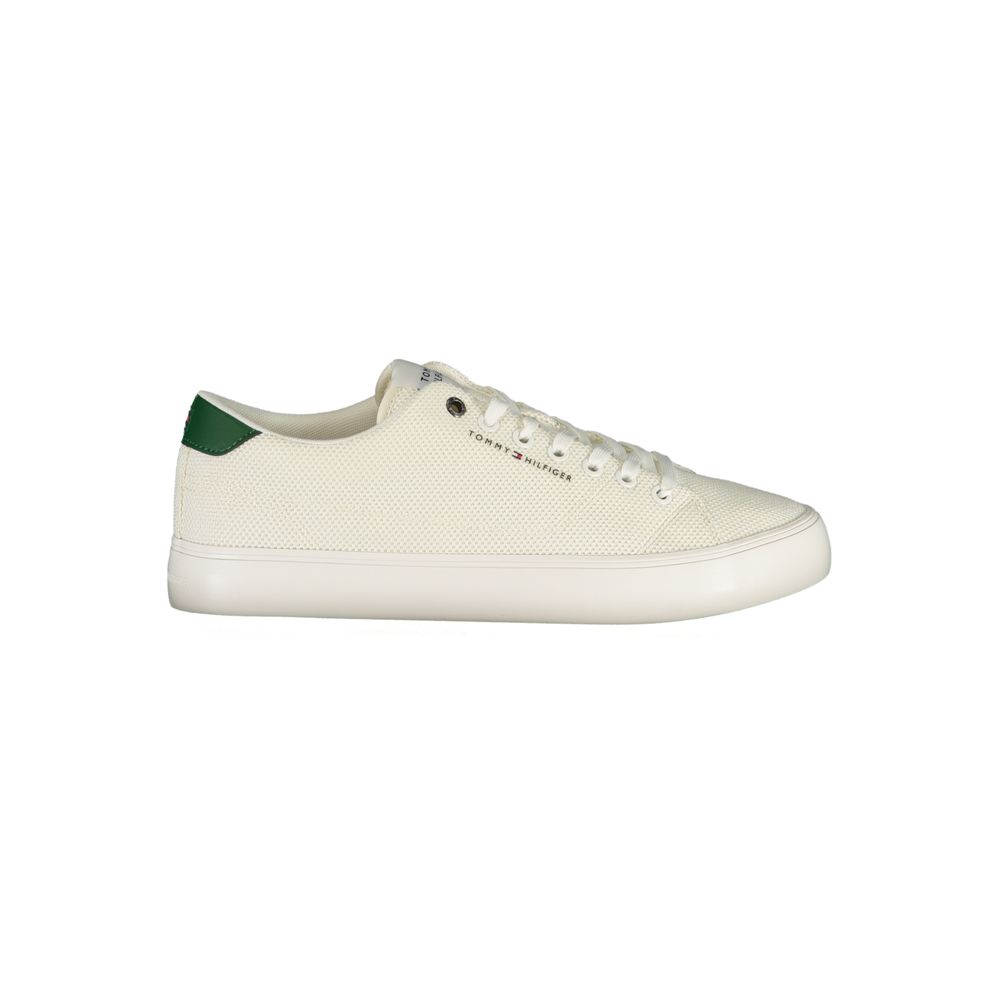Sneaker da Uomo in Poliestere Bianco Tommy Hilfiger