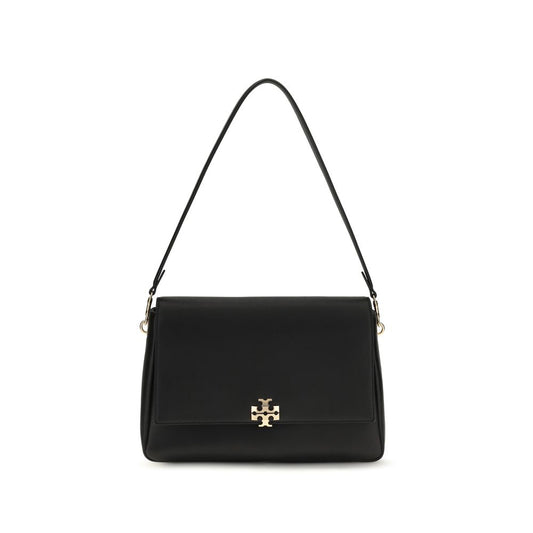 Borsa a spalla Tory Burch in pelle di vitello nera Bos Taurus