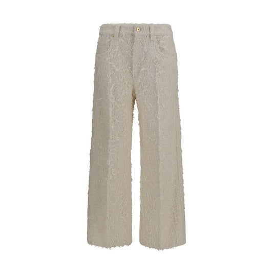 Brunello Cucinelli Pantaloni Cropped in Cotone Beige