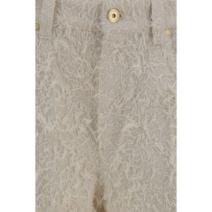Brunello Cucinelli Beige Cotton Cropped Pants
