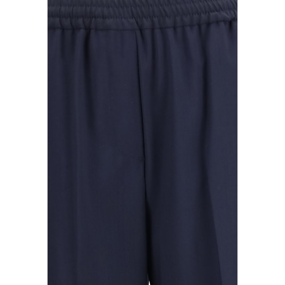 Max Mara Pantaloni Casual Oves Aries in Lana Blu