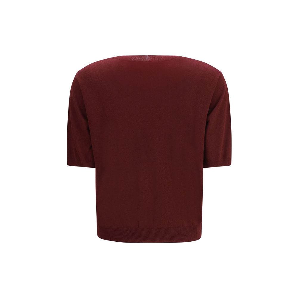 T-shirt in Lana Max Mara Bordeaux Modello Oves Aries
