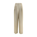 Pantalon Saint Laurent Oves Aries en laine beige