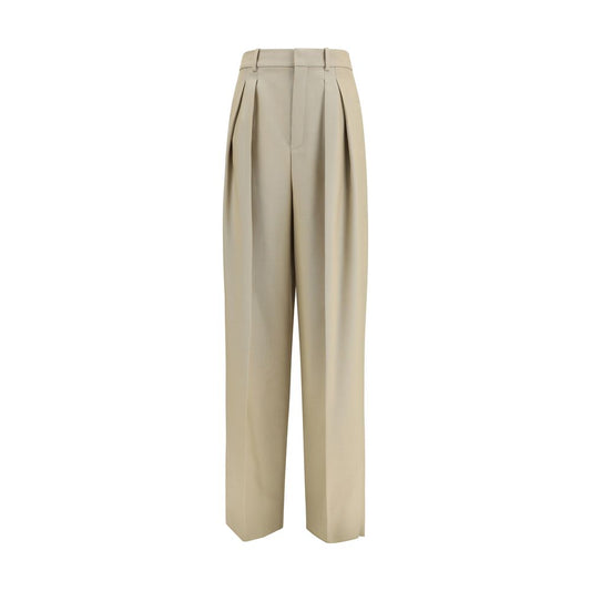 Saint Laurent Pantaloni Aries in lana beige