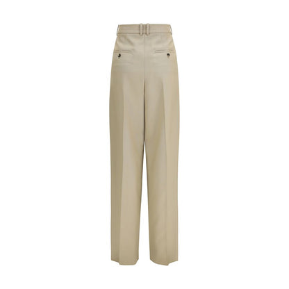 Saint Laurent Pantaloni Aries in lana beige
