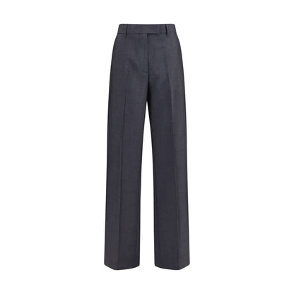 Pantaloni eleganti Miu Miu Oves Aries in lana grigia