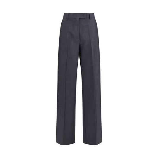 Pantaloni eleganti Miu Miu Oves Aries in lana grigia