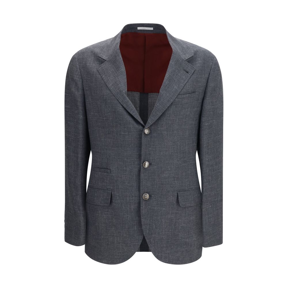 Blazer Brunello Cucinelli in lana grigia Oves Aries