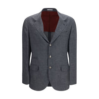 Blazer Brunello Cucinelli in lana grigia Oves Aries