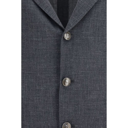 Blazer Brunello Cucinelli in lana grigia Oves Aries