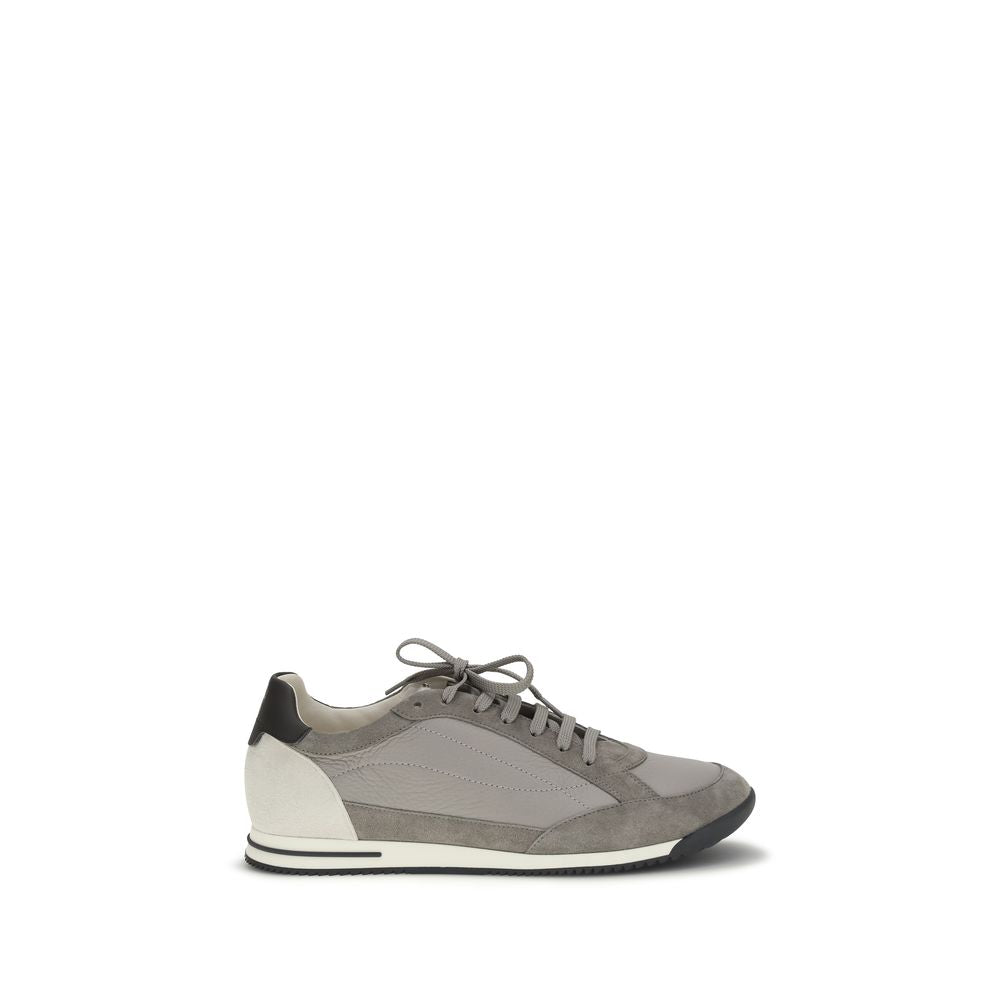 Sneakers Brunello Cucinelli in pelle di vitello grigia Bos Taurus
