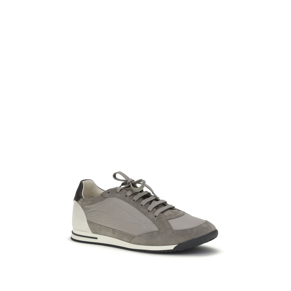 Sneakers Brunello Cucinelli in pelle di vitello grigia Bos Taurus