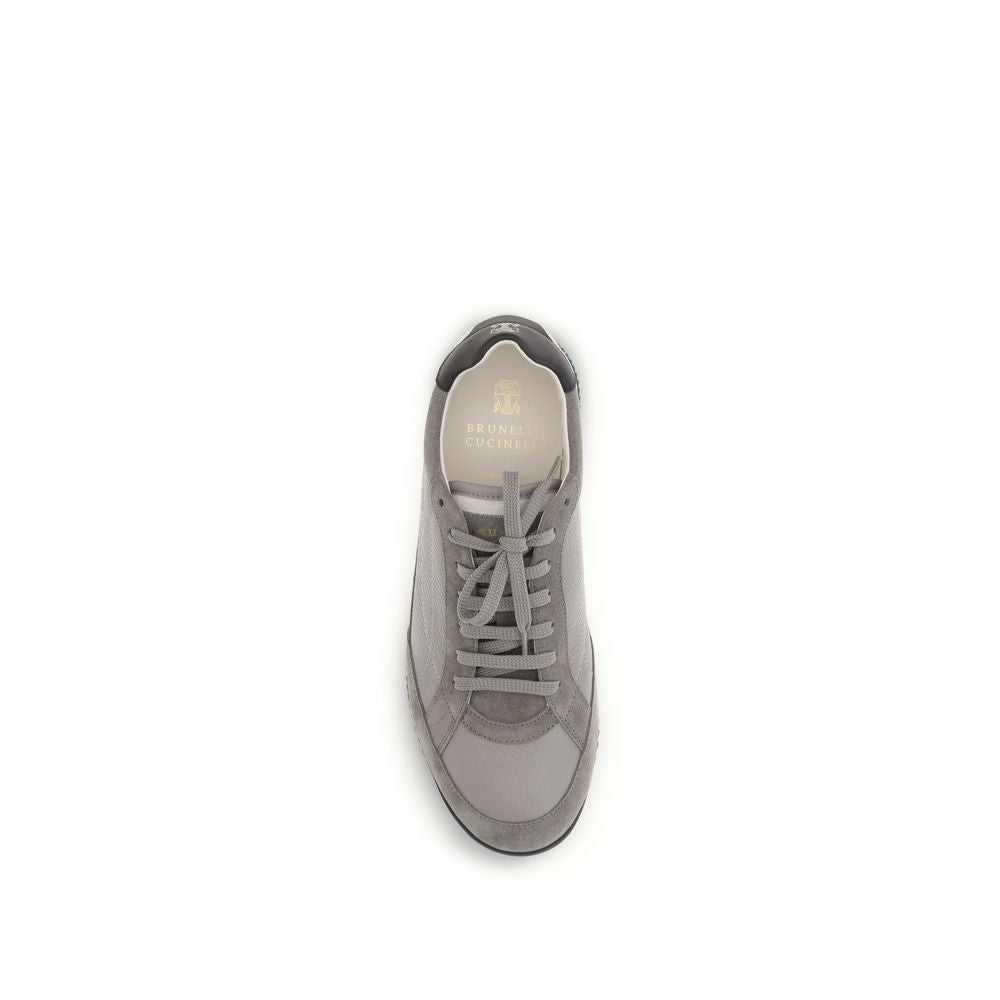 Sneakers Brunello Cucinelli in pelle di vitello grigia Bos Taurus
