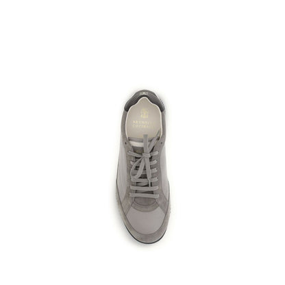 Sneakers Brunello Cucinelli in pelle di vitello grigia Bos Taurus