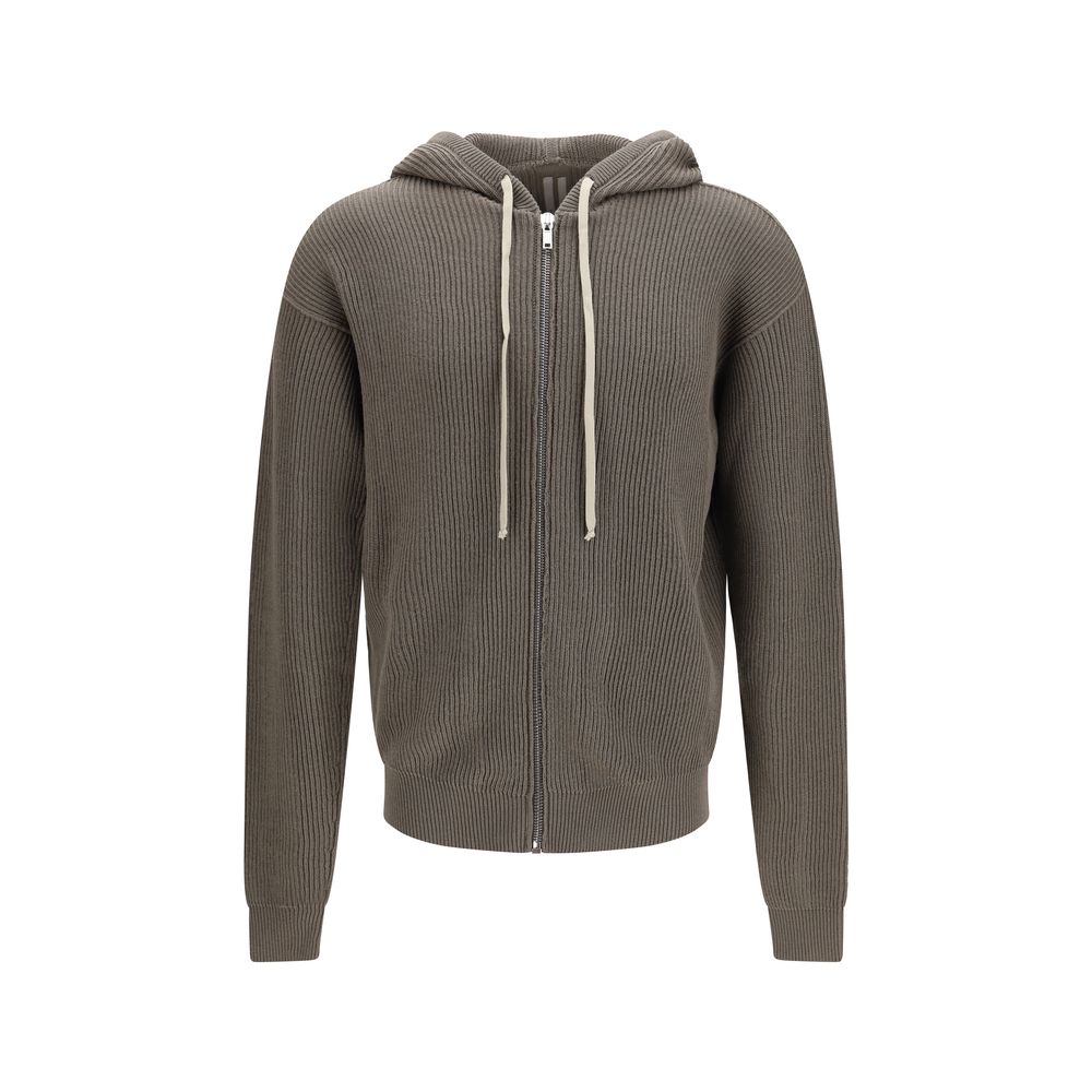 Felpa con cappuccio Rick Owens Oves Aries in lana grigia
