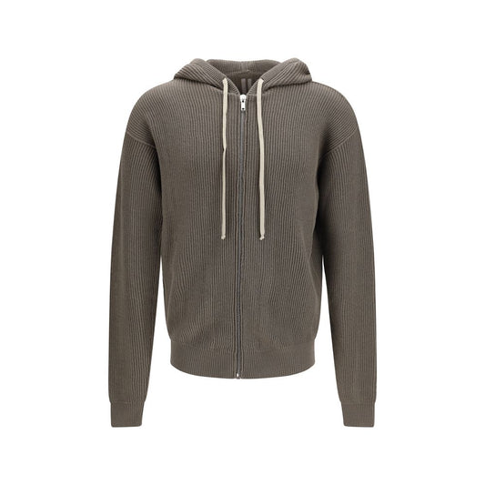 Felpa con cappuccio Rick Owens Oves Aries in lana grigia
