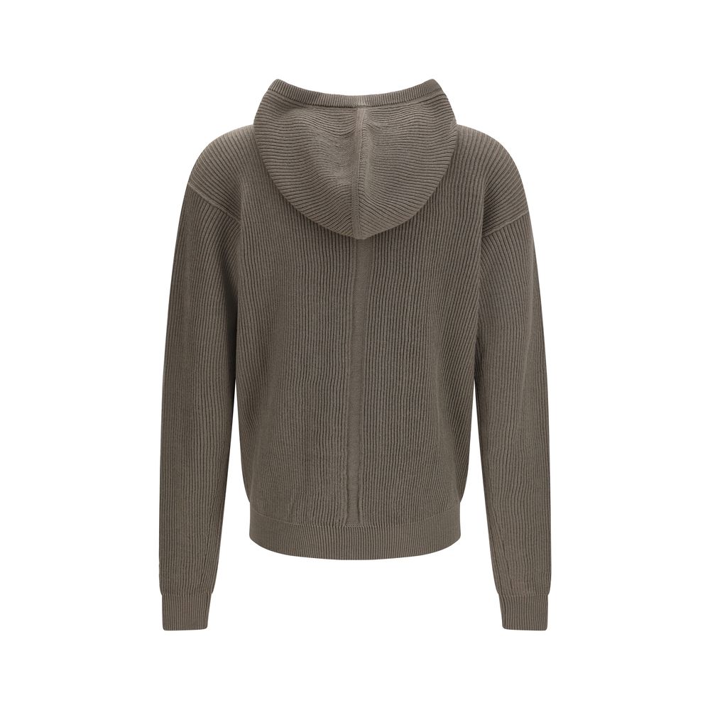 Felpa con cappuccio Rick Owens Oves Aries in lana grigia