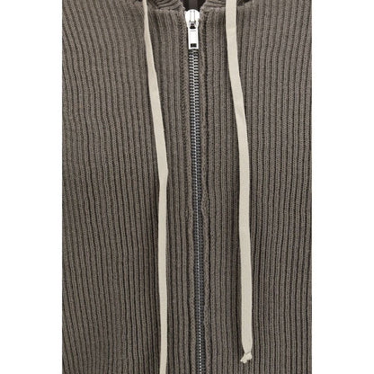 Felpa con cappuccio Rick Owens Oves Aries in lana grigia