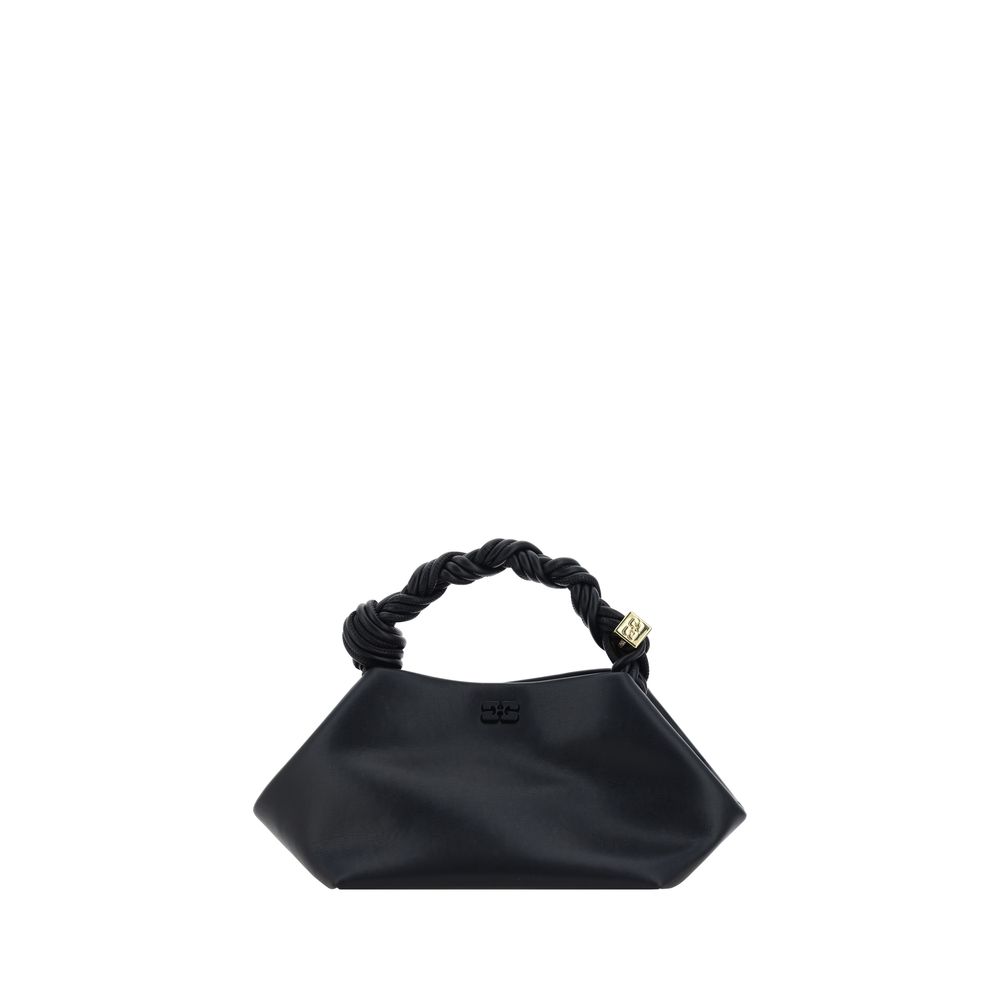 Borsa a mano Ganni in pelle di vitello nera Bos Taurus