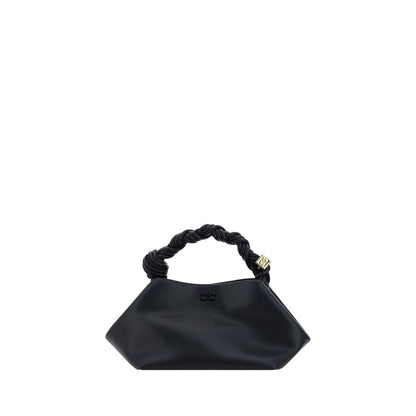 Borsa a mano Ganni in pelle di vitello nera Bos Taurus