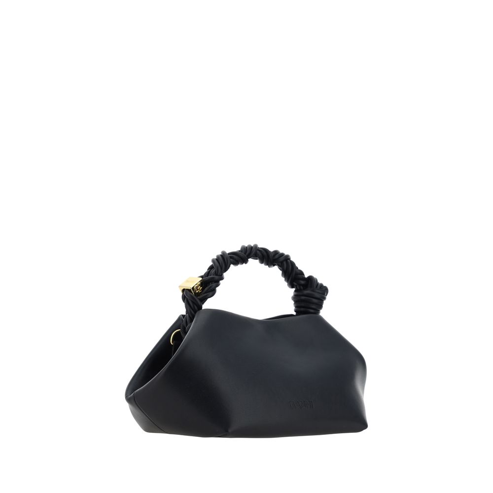 Borsa a mano Ganni in pelle di vitello nera Bos Taurus