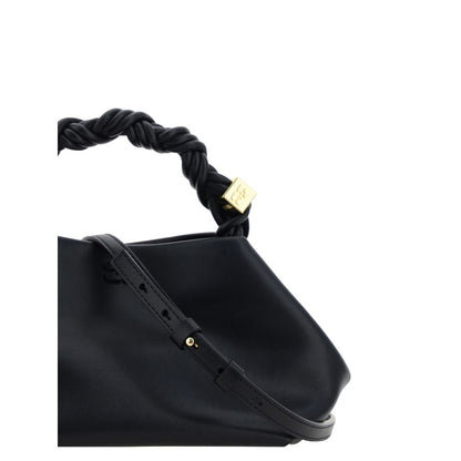 Borsa a mano Ganni in pelle di vitello nera Bos Taurus