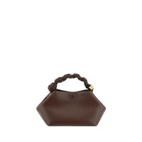 Borsa Ganni in pelle riciclata marrone