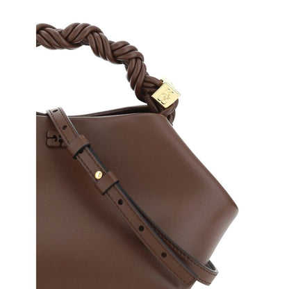 Borsa Ganni in pelle riciclata marrone
