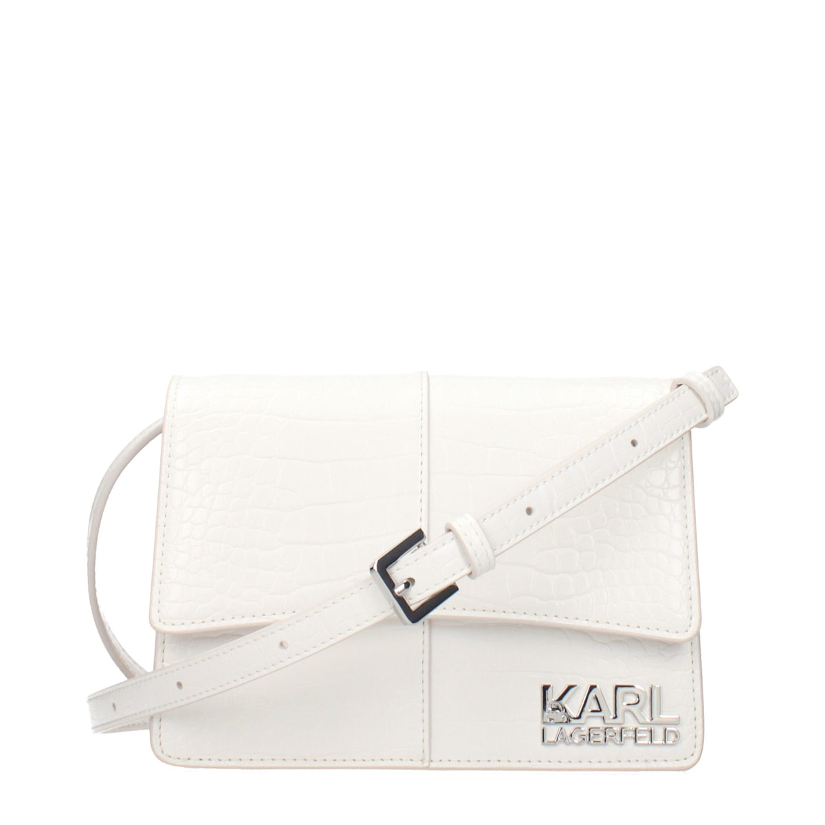 Borsa a tracolla Karl Lagerfeld bianca in polietilene