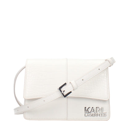 Borsa a tracolla Karl Lagerfeld bianca in polietilene