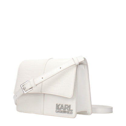Borsa a tracolla Karl Lagerfeld bianca in polietilene