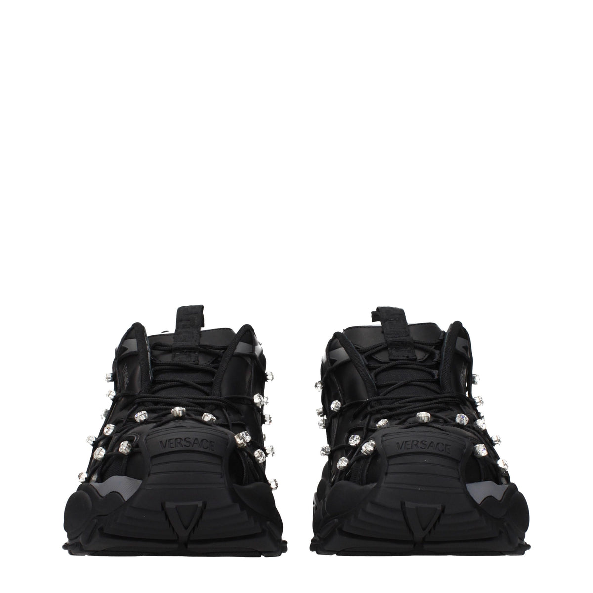 Baskets en tissu noir Versace