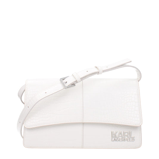 Borsa a tracolla Karl Lagerfeld in polietilene bianca