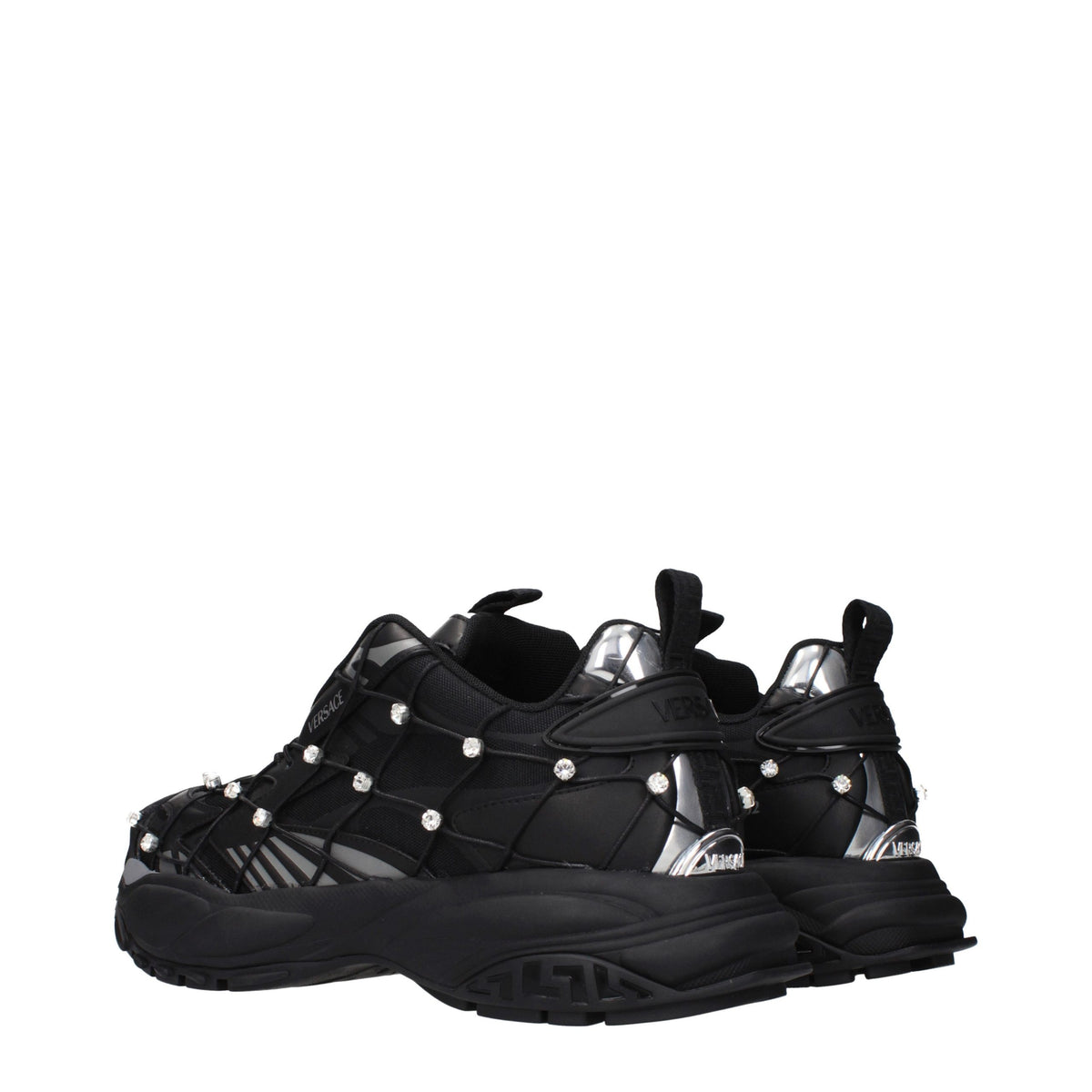 Baskets en tissu noir Versace