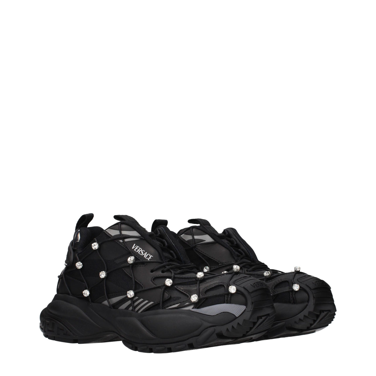 Sneakers Chunky Versace in Tessuto Nero