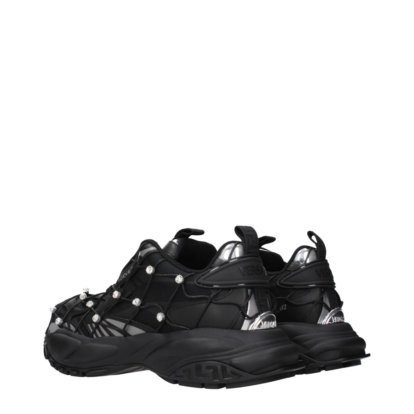 Sneakers Chunky Versace in Tessuto Nero