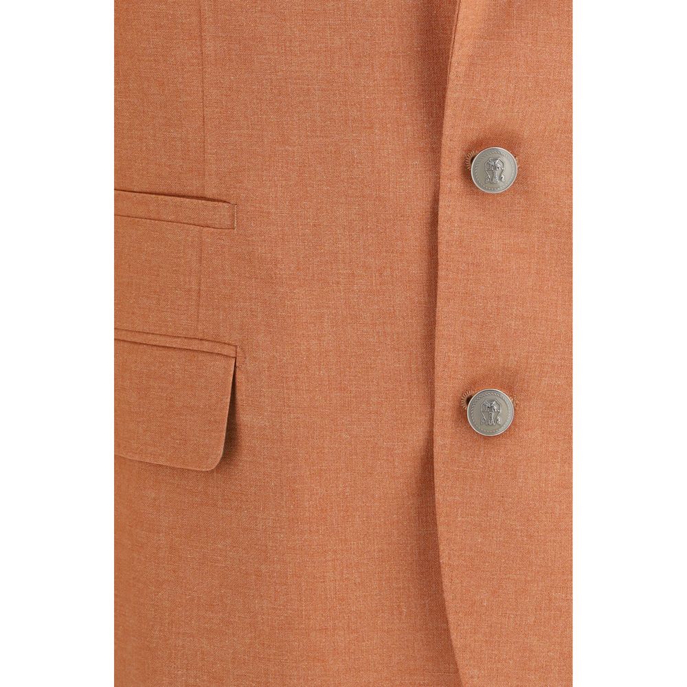 Blazer Brunello Cucinelli in Lana Arancione Oves Aries