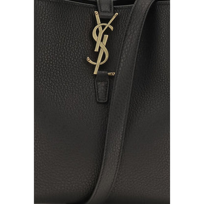 Borsa a secchiello Saint Laurent in pelle di vitello nera Bos Taurus