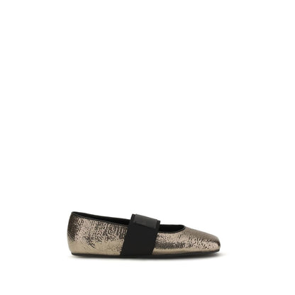 Ballerine Givenchy in pelle di vitello dorata Bos Taurus