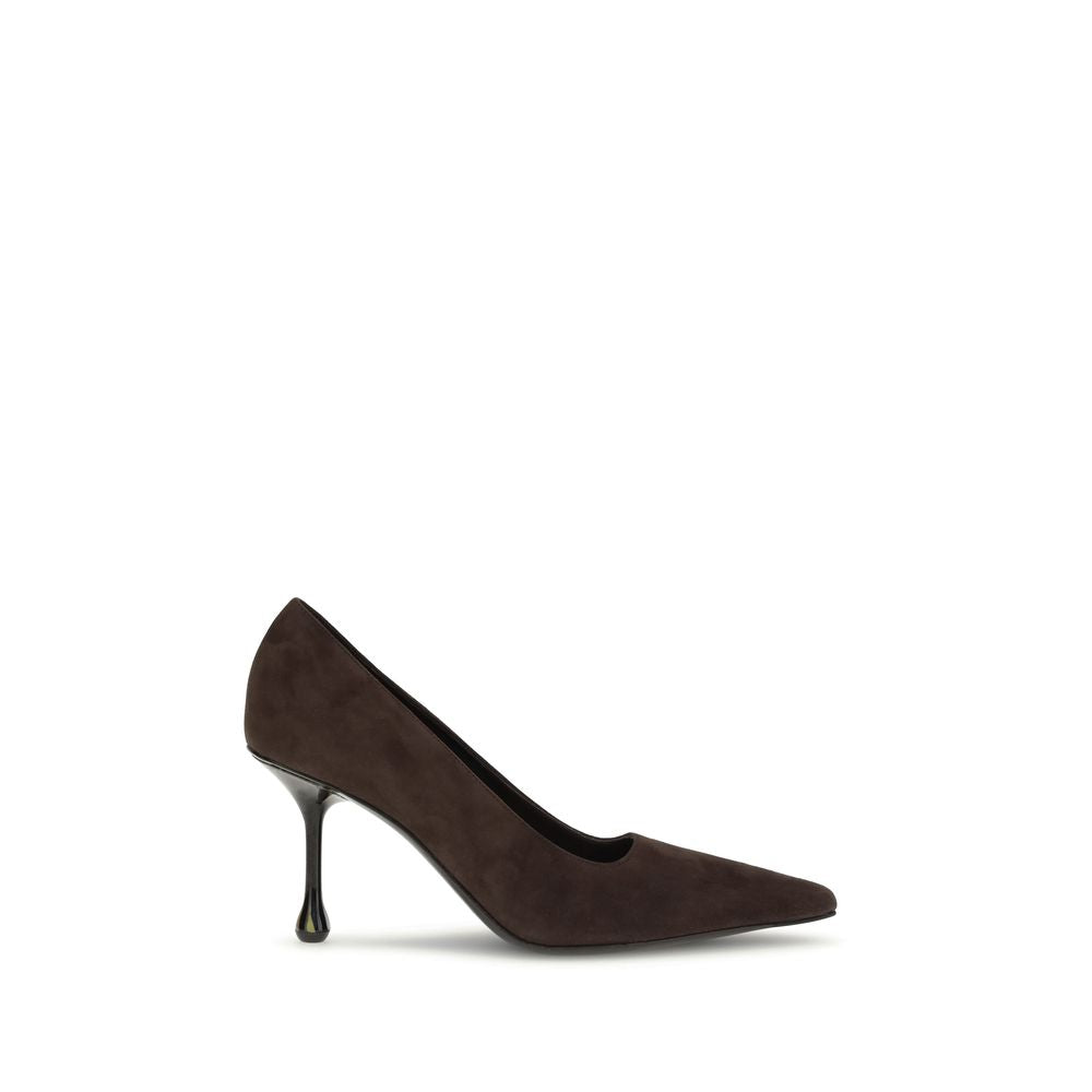Décolleté con Tacco Alto in Pelle Marrone Jimmy Choo