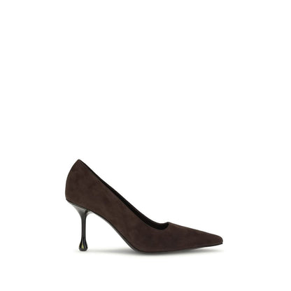 Décolleté con Tacco Alto in Pelle Marrone Jimmy Choo