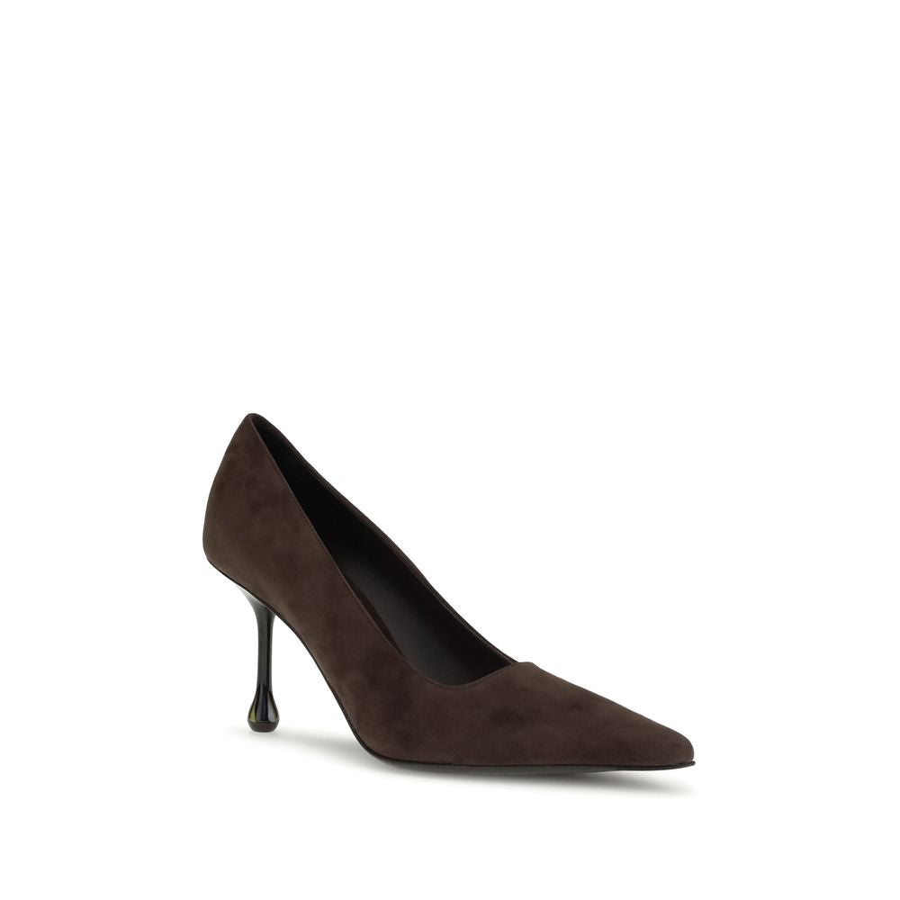 Décolleté con Tacco Alto in Pelle Marrone Jimmy Choo