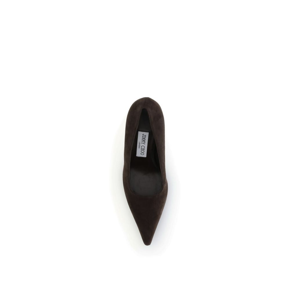 Décolleté con Tacco Alto in Pelle Marrone Jimmy Choo